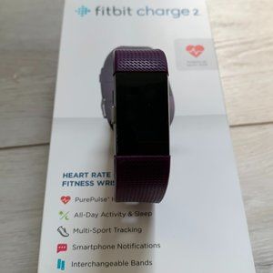 Fitbit Charge 2 - Fitness Tracker Armband - Large -Plum/Silver